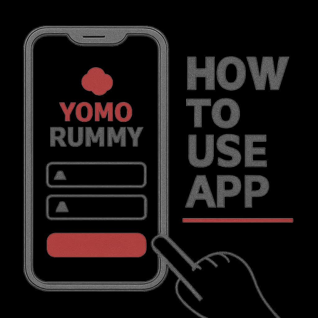 An educational diagram about navigating the Yono Rummy app.