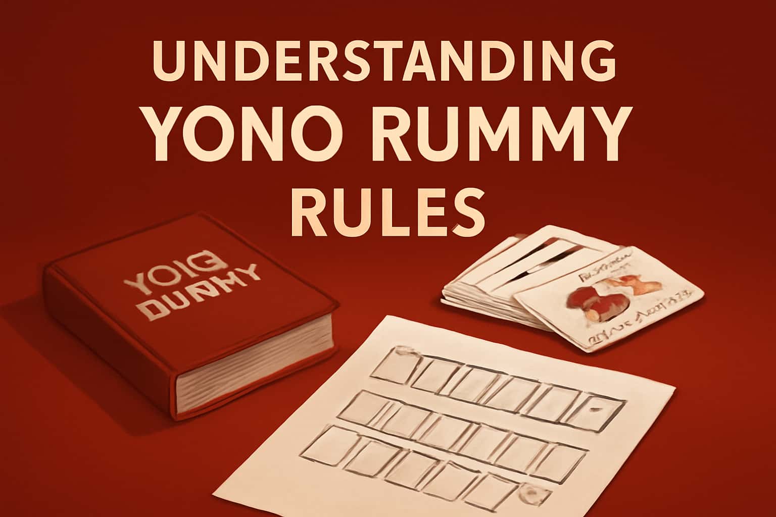 Informational scene illustrating Yono Rummy rules.