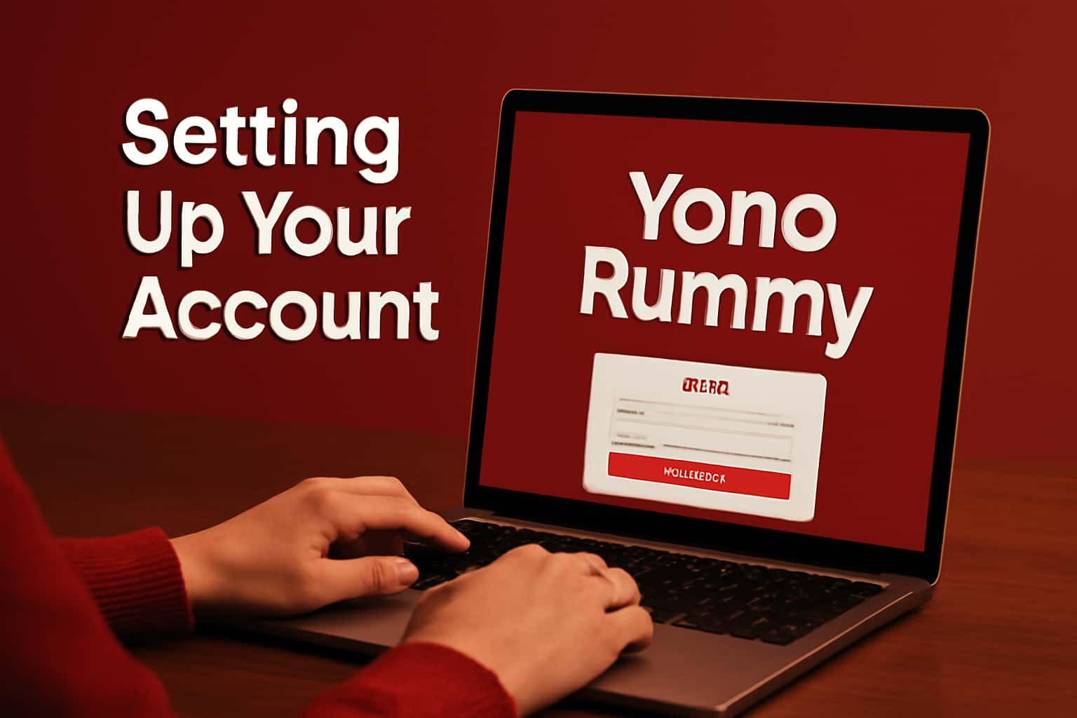 An informative visual representation related to setting up a Yono Rummy account.