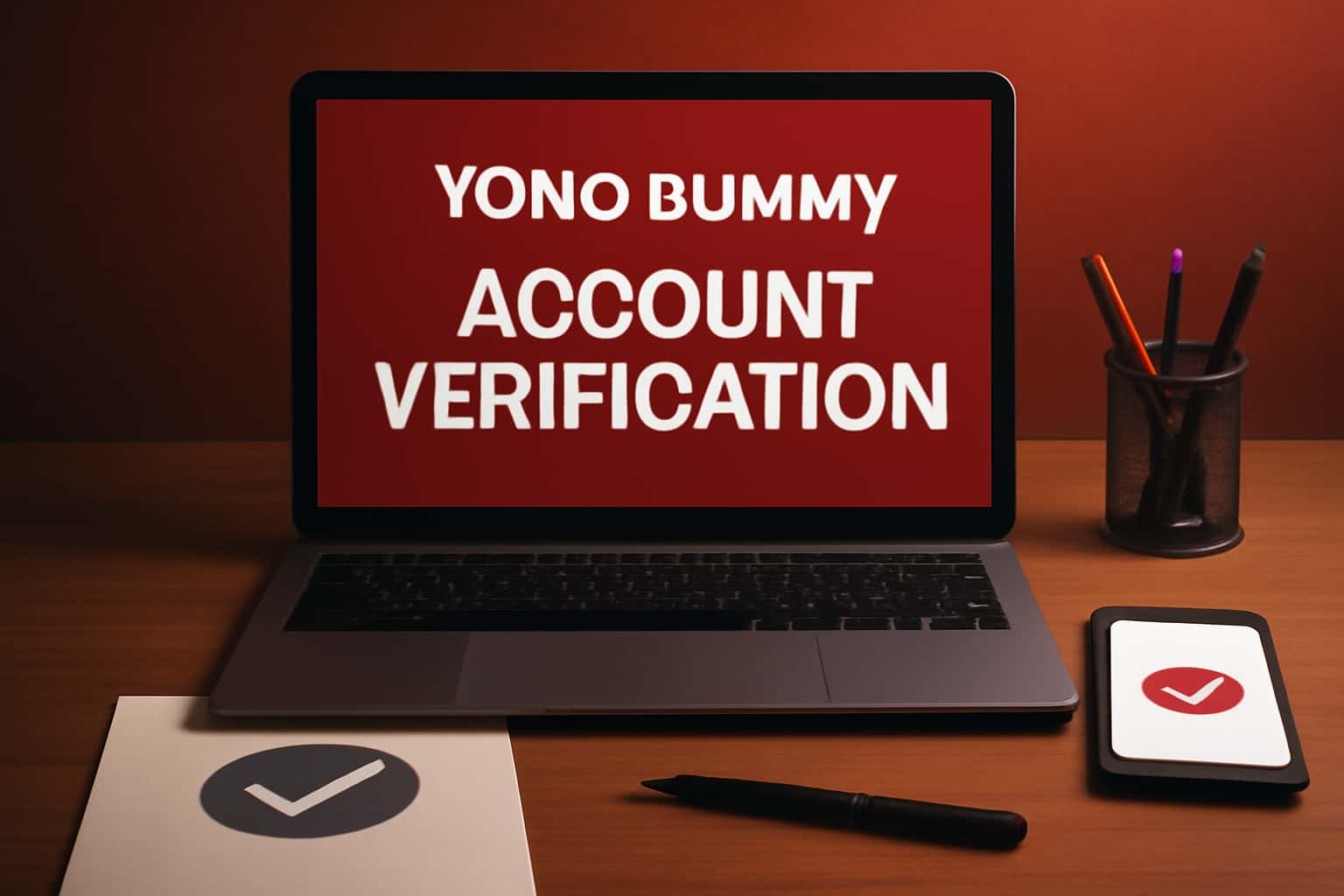 Informational scene depicting the Yono Rummy Account Verification process.
