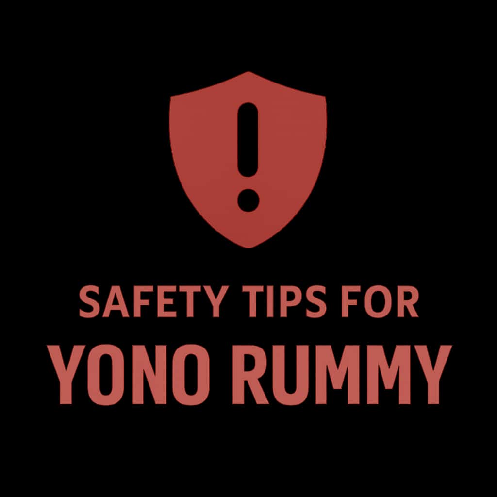 A badge representing safety tips for Yono Rummy.
